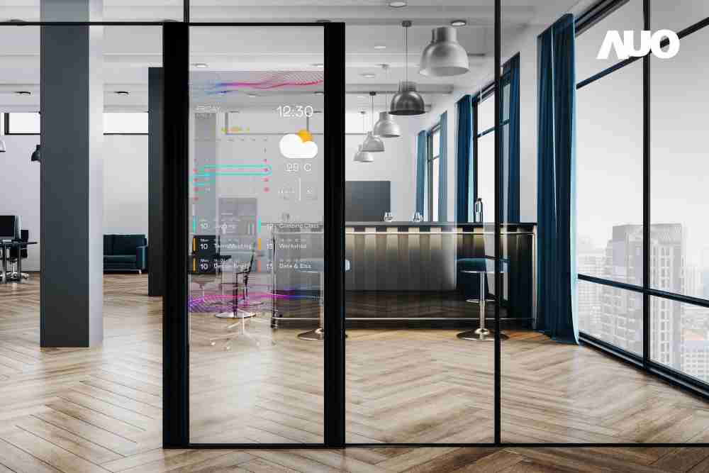 60吋Micro LED透明窗屏显示器，，，，可依需求调整并延伸应用于不同场域，，，包括汽车侧窗或家庭玄关、、、智慧橱窗、、、、商业展示等面向，，提供丰富的信息娱乐内容